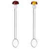 Ichendorf Milano Set di 2 Cucchiaini Fungo Ambra e Rosso | Collezione Alice | H 15 cm | Vetro Borosilicato | Fatto a Mano