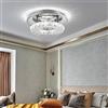 LIGKIN Plafoniera LED soffitto 12W Moderna Lampada da soffitto in Cristallo Lampadario LED Rotondo Acciaio Inox per il soggiorno Sala da pranzo Camera da letto Bagno, Ø20cm