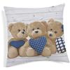 Dalila Casa Fodera Cuscino Arredo Orsetti Imbottito (Blu, Coppia cuscini 40x40)