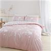 Catherine Lansfield Meadowsweet, Set copripiumino con federa, singolo, double-face, motivo floreale, colore rosa cipria