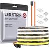 BTF-LIGHTING FCOB COB CCT Striscia LED 3000K-6000K CCT Girabile DC24V 5M 640LEDs/m 14W/M 10mm Nero PCB Dimmerabile Nastro LED Flessibile ad Alta Densità IP30 NON Impermeabile(Solo Striscia)