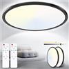 Yexati Plafoniera LED Soffitto Dimmerabile 24W 3200LM, Lampada da Soffitto con Telecomando 3000K-6500K IP54 Rotonda Piatta Sottile per Soggiorno Bagno Cameretta Cucina Seminterrato Ø29.5CM 2 Pezzi