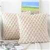 NIULAA 2 Pezzi Copricuscini Divano 40 x 40 Beige Morbide Peluche Federe Cuscini Moderni Copricuscini Quadrati Federe per Cuscini Copri Cuscini con Cerniera in Stile Marocchino Decorativi