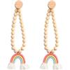 YILANJIN Ferma Tende con Calamita per Tende da Interni ed Esterni, Confezione da 2 Magnetici Resistenti Fermi per Tendaggi, Fermatende con Nappe Arcobaleno