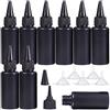 BENECREAT 30 Pack 30ml Confezione da Erogazione in Plastica Nera Bottiglie di Colla UV con Tappo, Tramogge a Imbuto per Resina UV, Artigianato Fai-da-Te, Colla, Liquidi