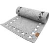 Miqio Runner da tavola in feltro con stelle | Runner invernale | 150 x 40 cm lavabile | Feltro 0ekotex con etichetta in vera pelle | Tovaglia natalizia - grigio chiaro