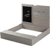 roba Sabbiera per Bambini con Coperchio - 65.5x85x80 cm - Richiudibile con una Tavola e 3 Ganci - Trasformabile in Lavagna - per Esterno, Giardino, Balcone, Terrazzo - Legno Massello - Grigio