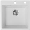 Auralum Lavello da Cucina Bianco 45 x 45 cm, Lavandino Cucina in Granito, Lavello Cucina 1 Vasca da incasso adatto per mobili sottolavello da 45 cm di larghezza