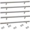 Aerzetix - C64362 - Set di 5 maniglie per mobili interasse 192mm - porte armadio cassetto decorazione interno arredamento cucina soggiorno assemblaggio - in metallo - finitura argento spazzolato