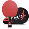 DRAXX Sports Racchetta da Ping Pong 5 STELLE | Racchetta Professionale in Carbonio per Controllo, Rotazione e Potenza incomparabili, Spugna da 2 mm e Rivestimento ad Alte