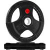 Signature Fitness - Piastra olimpica in ghisa da 5,1 cm per allenamento con i pesi e sollevamento, rivestimento in gomma, coppia da 15,9 kg