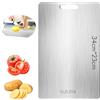 LXYYDS Tagliere in acciaio inossidabile, Tagliere in titanio per cucina, Tag-liere acciaio inox antibatterici, Tag-liere in Titanio per Uso Alimentare Su Entrambi I Lati, per carne, frutta (34 * 23)