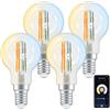 ANTELA Lampadine Alexa Inteligente WiFi LED Dimmerabile E14 P45 4,5W 470LM | 2700K-6500K Bianco Freddo/Caldo, Compatibile con Alexa/Google Home, Controllo Vocale, Controllo APP, 4Pezzi, 2.4Ghz wifi