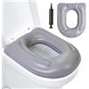 SUNOYA Cuscino gonfiabile per WC con ventosa, copriwater regolabile in altezza, impermeabile, per anziani, adulti disabili