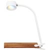 BRILONER - Lampada da tavolo a LED con batteria ricaricabile, magnetica, ruotabile, dimmerabile, CCT, lampada da lettura senza fili, lampada a morsetto, luce a morsetto, lampada da comodino, bianco