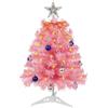 AGM Mini albero di Natale con luci, piccolo albero di Natale rosa da tavolo con mini palline per interni ed esterni, decorazione natalizia per le vacanze