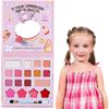 HISUNBEN Set di trucchi per ragazze, giocattoli per il trucco per bambini, atossici, con 3 pennelli lavabili,C'è uno specchio, spettacoli teatrali,Halloween (17 Colori-3)