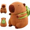 Meleager Peluche Capybara con Zaino Tartaruga, Regalo per Bambini e Ragazzi (23 cm)