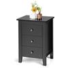 KOMFOTTEU Comodino a 3 Cassetti, Comò Cassettiera Salvaspazio e Moderno in Legno, Mobile con Cassetti per Camera da Letto, Soggiorno, Cucina, Corridoio, 46 x 37 x 65 cm (Nero x 1)