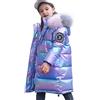 YFPICO Piumini per Ragazze Lungo Moderno Colorato Viso Luminoso Ragazze Bambini più Grandi Ispessimento, Viola, 15-16 Anni Etichetta 170