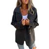 shownicer Cappotto Donna Manica Lunga Cappotti di Lana Casual Moda Giacca Cardigan con Risvolto Tinta Unita Cappotti Lungo Trench Autunno Inverno B Nero M