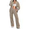 Generico Tuta Donna Sportiva Completa Invernale Pantaloni Tuta Curvy Larghi Felpa Giacca Donne in Pile con Zip Pantalone Completo Cotone Sportivi Tute Felpata Palestra Jogging Tracksuit Fitness