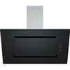 Respekta Cappa da cucina senza testa / Cappa inclinata di 90 cm / Alloggiamento in metallo con paralume in vetro in nero / Funzione di scarico e ricircolo / CH99040-90S / A / 42-62 dB