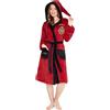 Harry Potter Pile Accappatoio Donna con Cappuccio, Tasche, Cintura - Regalo Donna (Rosso/Nero, XL)