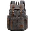 autumndeer Vintage unisex casual zaino in pelle tela zaino Bookbag Satchel escursionismo zaino da viaggio all' aria aperta Shouder bag