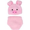Fdit Puntelli per Fotografia Neonato Costume da Animale Carino Set Unisex Puntelli per Fotografia con Motivo Maialino Set Adatto per Bambini da 0 a 3 Mesi(Rosa)
