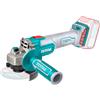 TOTAL - Smerigliatrice Angolare 20V | Motore Senza Spazzole | Diametro Disco 115mm | Velocità Regolabile 3000-8500 Giri/min | Uso Multiplo: Metallo, Pietra, Legno, Multicolore