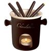 Excelsa Chocolate Servizio Fonduta Cioccolato 7 Pezzi, Ceramica, Marrone, 12x12x13.5