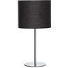 Aigostar - Lampada da Comodino Classica, Lampada da Tavolo con Attacco Piccolo E14, Portalampada con Base in Acciaio Lucido e Paralume Nero, Perfetto per Decorare Camera da letto