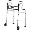 VEVOR Deambulatore Pieghevole su Ruote 3 in 1, Ausilio per Mobilità con Ruote Anteriori con Supporto in Piedi, Altezza e Larghezza Regolabili, Alluminio Leggero, per Anziani Disabili, Fino a 204,11 kg