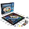 Monopoly hasbro super electronic banking, gioco in scatola, variante con carte di credito e spazi aerei, include lettore elettronico hasbro gaming, per famiglie e bambini da 8 anni in su