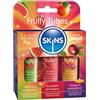 SKINS - 3X Lubrificanti Acquosi Aromatizzati - Lubrificante Edibile e Leccatine - Acqua di Melone Rinfrescante, Fragola Succulenta e Mango & Passiflora