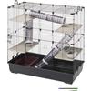 Ferplast Gabbia Furetto SARA XL, Cincillà, Furetti, Animali Domestici, 4 Piani, con Tunnel, Piattaforme, 99,5 x 53 x h 108 cm, con Porta e Maniglie, in Metallo Verniciato e Plastica