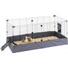 Ferplast Recinto per porcellini d'India HUB 02, Gabbia per piccoli animali, Recinto uso interno ed esterno, Fondo impermeabile, lavabile in lavatrice, Facile da assemblare, 140 x 71 x 59,5 cm
