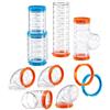Ferplast Set Tubi Criceto, Accessorio Gabbia per Criceti, Totale 9 pezzi, Tunnel Criceto Trasparenti con Fori di Aerazione, Curve e Raccordi Inclusi, KIT TUBE CURVE, Giochi per Criceti