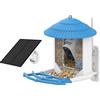 PNI MyBird PT035 - Mangiatoia intelligente per uccelli con telecamera Wi-Fi da 4 MP e pannello solare da 3 W, serbatoio alimentare da 2 l