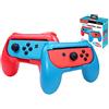 Subsonic - Controller Grip per Joy-cons Nintendo Switch - Confezione da 2 Comode Maniglie per Joy Cons Rosso e Blu Fluorescente