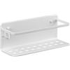 TATAY Mensola Bagno Senza Foratura Mensola Doccia Rettangolare Alluminio | Include Viti e Sistema Fissaggio Quick Fix | Resiste all'Umidità | Moderno | 12x10x30 cm - Modello Serenity - Bianco Artico