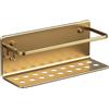 TATAY Mensola Bagno Senza Foratura Mensola Doccia Rettangolare in Alluminio | Include Viti e Sistema di Fissaggio Quick Fix | Resistente all'Umidità | Moderno | 12 x 10 x 30cm - Modello Serenity - Oro