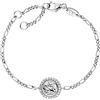Herzengel Engelsrufer Bracciale in argento Sterling con ciondolo a forma di angelo a forma di cuore, con zirconi, chiusura a moschettone, lunghezza regolabile, senza nichel, Eine Grösse, Argento sterling,