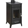 Divina Fire Stufa A Legna Olga Nera potenza 15 Kw L45,5xp48,5xh91
