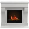 Divina Fire Camino a bioetanolo biocamino da terra WASHINGTON Bianco L111 x P43 x H99