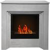 Divina Fire Camino a bioetanolo da terra BELLINI in legno effetto Cemento Made in Italy L96 x P35 x H96