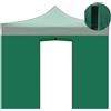 Divina Garden Telo laterale 3x2m verde impermeabile con porta avvolgibile per gazebo richiudibile 3x3mt