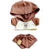 niannyyhouse Vestiti per bambole di peluche, 20 cm, pantaloni con cappuccio, motivo cartone animato, abbigliamento sportivo per bambole da 20,3 cm (marrone)