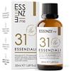 Essenze.me Puro, Elegante Benessere Olio alle 31 Erbe Balsamico e Defaticante, Miscela di 31 Oli Essenziali Concentrati, Puri e Naturali Multiuso per Massaggi, Suffumigi, Aromaterapia, Cura della Pelle e Capelli.